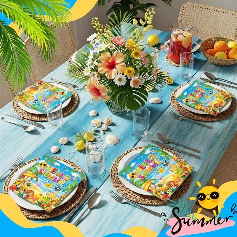 Engrowtic 100 Pcs Summer Beach Party Napkins – Beautiful Decoration