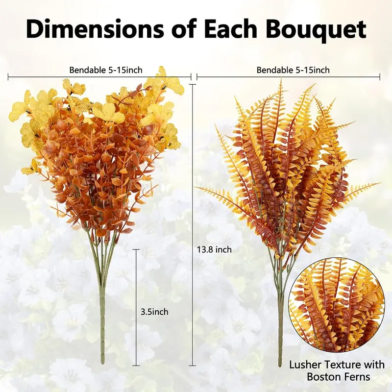 Enlightcode Artificial Fall Flowers – Twelve bundles of vibrant fall flowers
