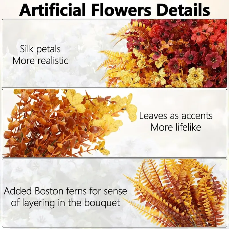 Enlightcode Artificial Fall Flowers – Designed for outdoor planters and porches
