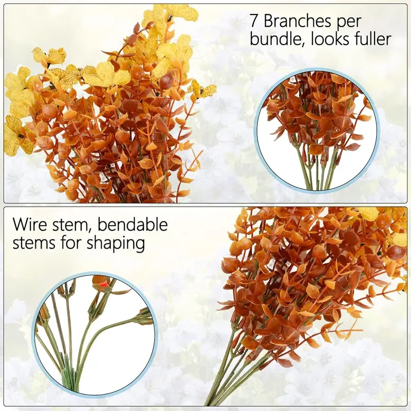Enlightcode Artificial Fall Flowers – Includes faux ferns for fuller arrangements
