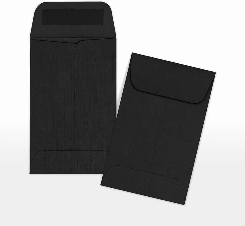 Envelopes.com LUXPaper #1 Coin Envelopes Black Linen – Printable & Customizable