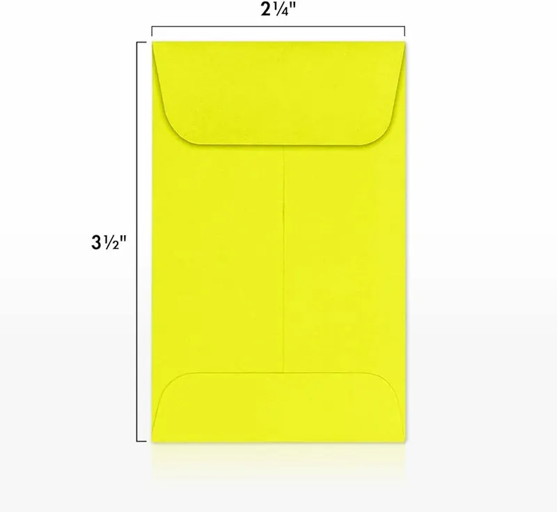 Envelopes.com LUXPaper #1 Coin Envelopes Citrus – Moistenable Glue Seal