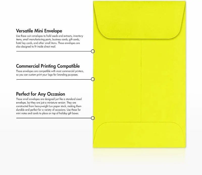 Envelopes.com LUXPaper #1 Coin Envelopes Citrus – product photo 9 of 9