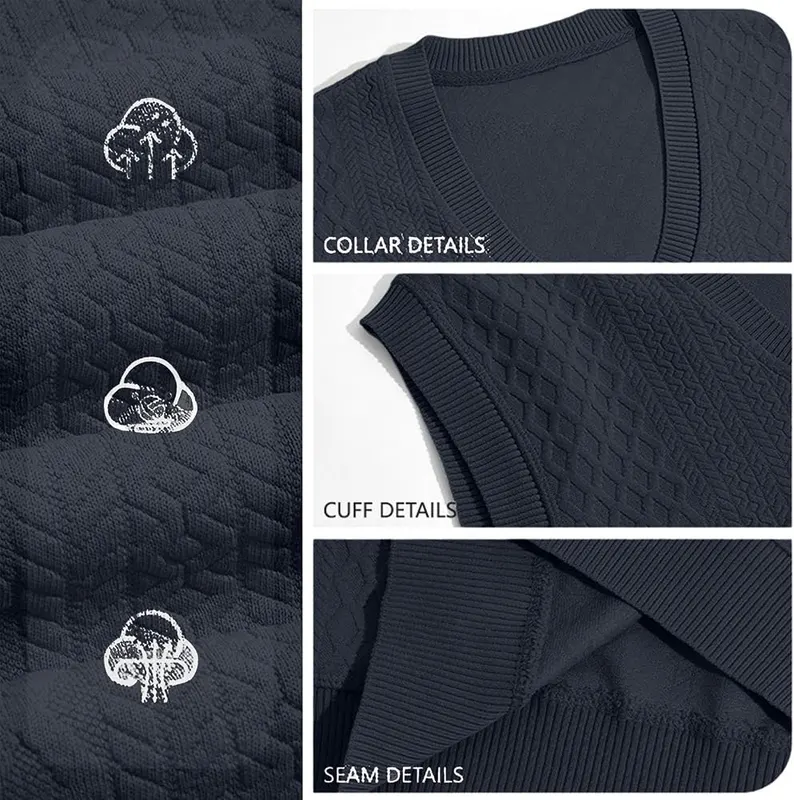 eoeioa Mens Sweater Vest Warm Fall Winter A005- Navy – Layering Friendly：Single shirts lack extra warmth in changeable