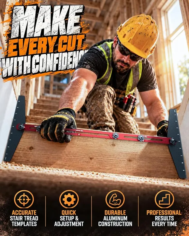 Epfweits Stair Tread Template Tool – Adjustable 10.5"–60.5"