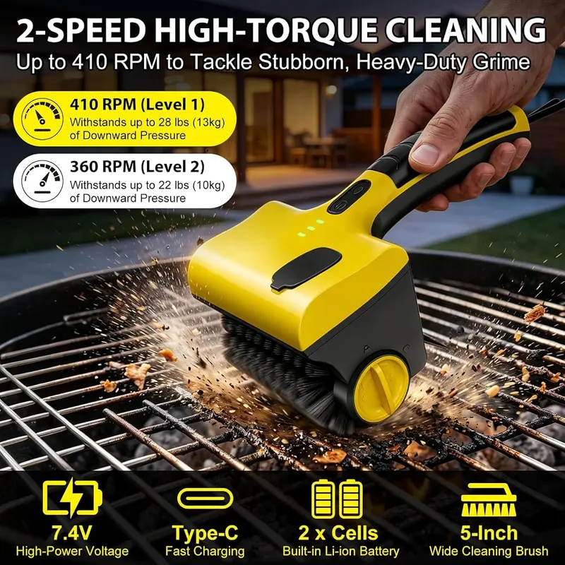 Epinovo Electric Grill Brush – Built in water spray function
