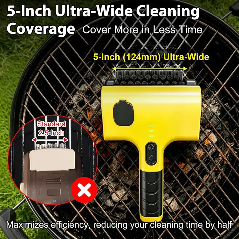 Epinovo Electric Grill Brush – Bright yellow color design