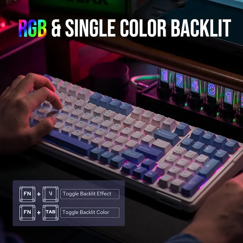 EPOMAKER x Aula F99 Wireless Mechanical Keyboard – Graywood V3 switches