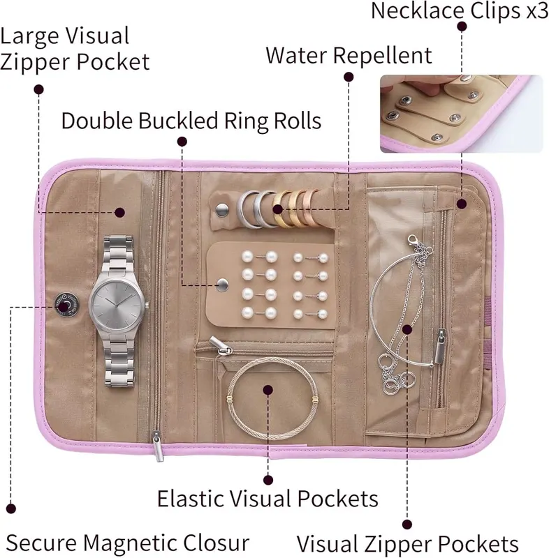 Euedue Portable Jewelry Roll Bag – product photo 3 of 7