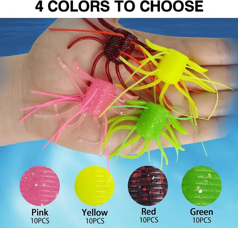 Eupheng Dice Fishing Lures Red – Enhanced with Silicone Tentacles