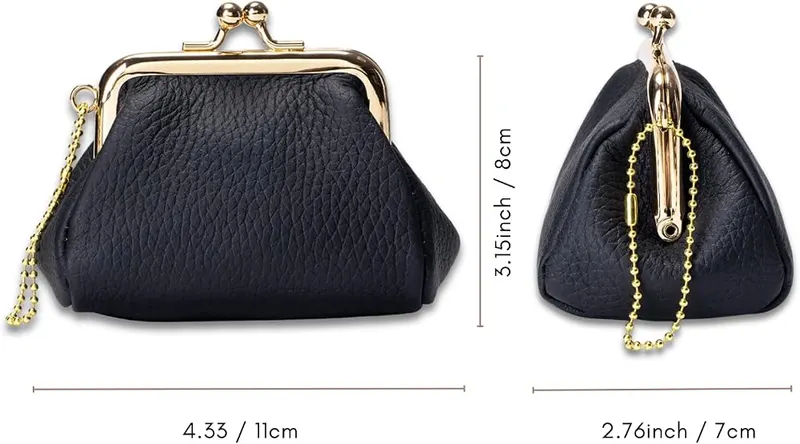 EutDett Leather Coin Purse – Wide-Mouth Design for Easy Access
