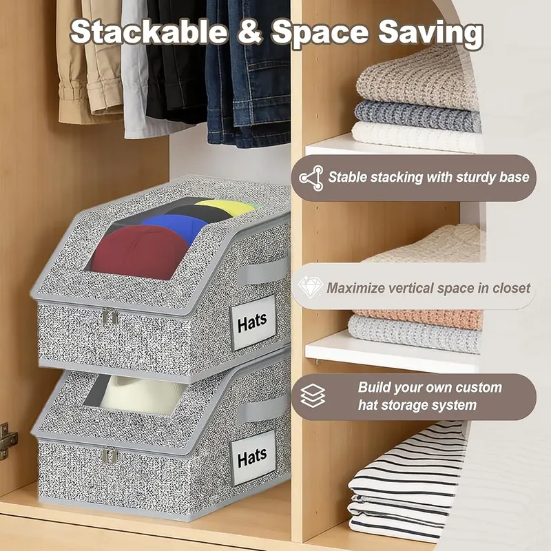 EVOCHOICE Hat Storage – Sturdy Stackable Crush-Resistant Structure