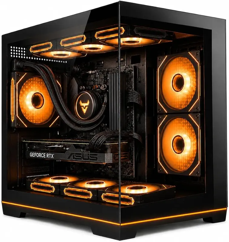 Evounic Micro-ATX Mini-Tower Gaming PC Case Includes in Black