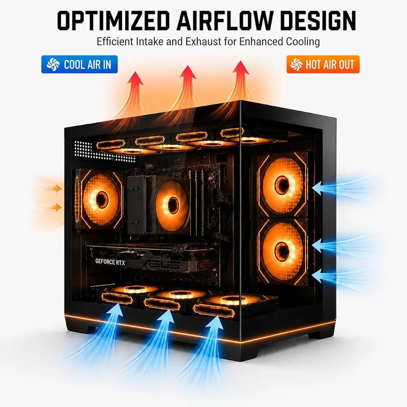 Evounic Micro-ATX Mini-Tower Gaming PC Case Includes – product photo 7 of 9