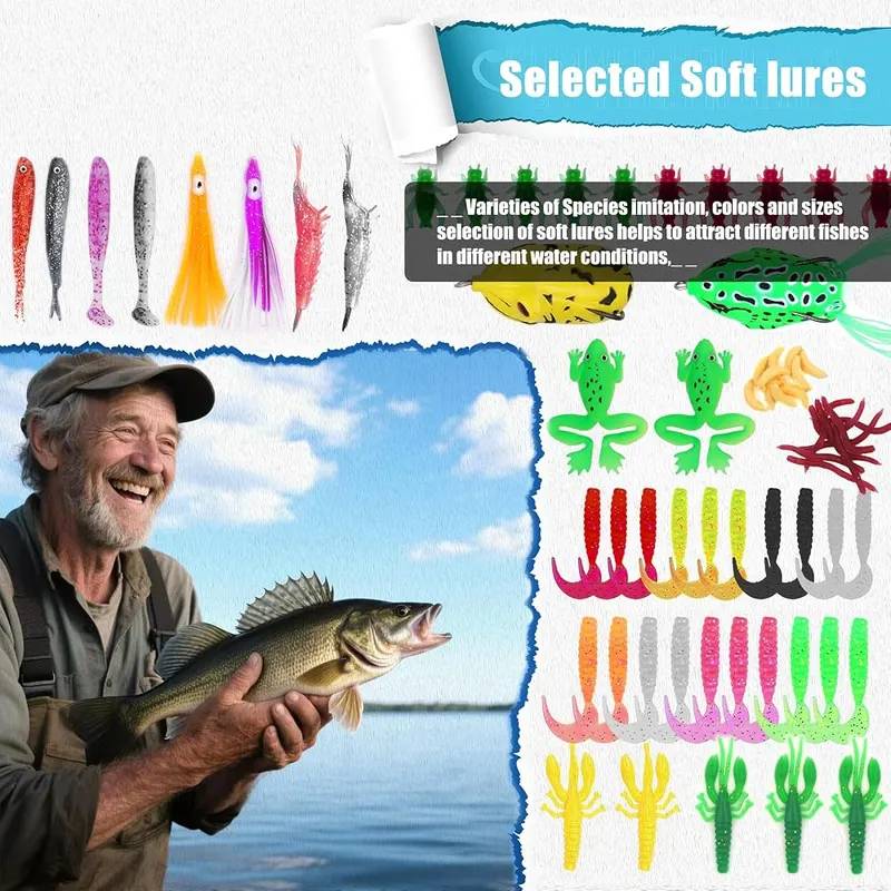EXAURAFELIS Soft Silicone Fishing Baits Kit – product photo 5 of 7