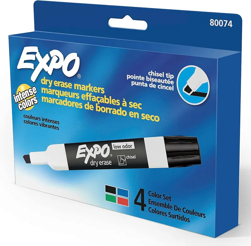 EXPO Dry Erase Markers – Versatile chisel tip creates multiple line widths