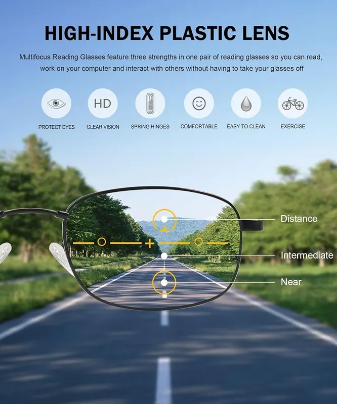Eyekepper UV Protection Progressive Reading Glasses 3 – Low Color Distortion Lens