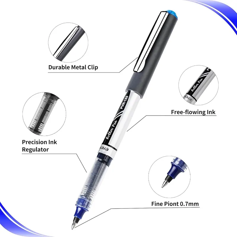 EYEYE Blue Rollerball Pens – Quick-Drying Ink