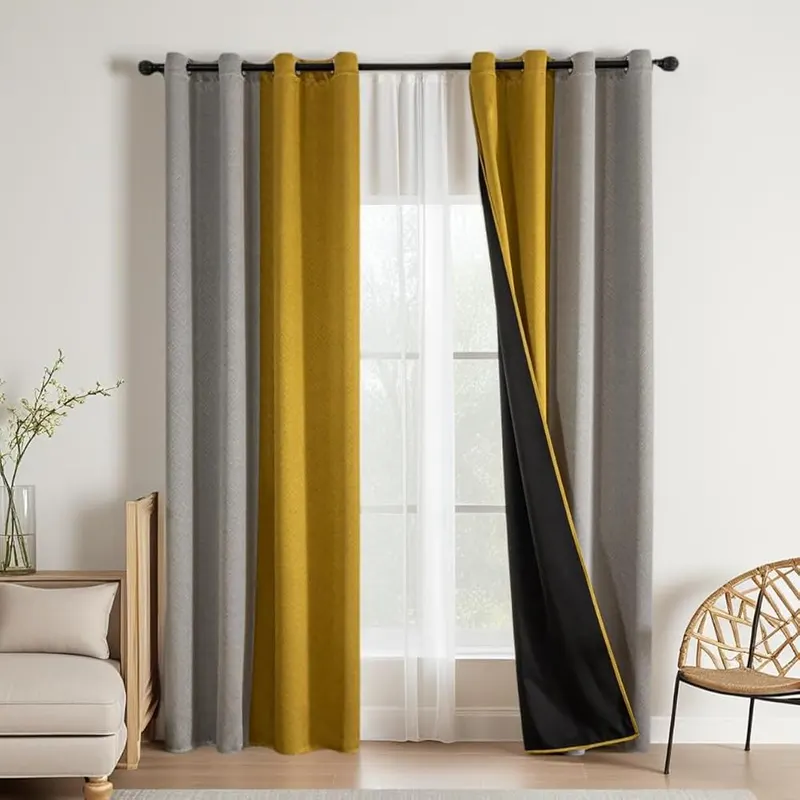 F-CHU 100% Blackout Curtains – 100% Blackout