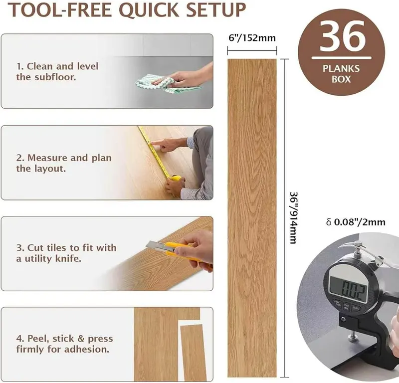 Fablioflo Peel and Stick Floor Tile Natural Beige Oak – product photo 8 of 8
