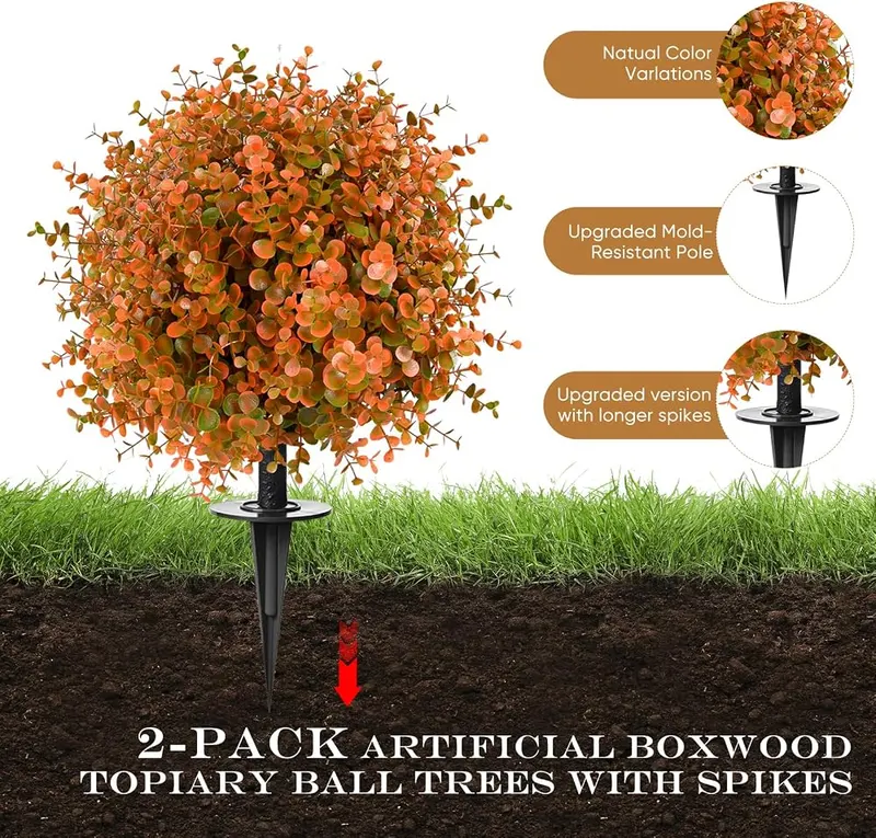 FAJUNZH Artificial Topiary Bushes – Durable ultraviolet protection