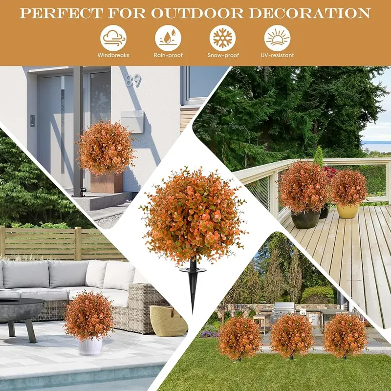 FAJUNZH Artificial Topiary Bushes – Cold resistant outdoor plant