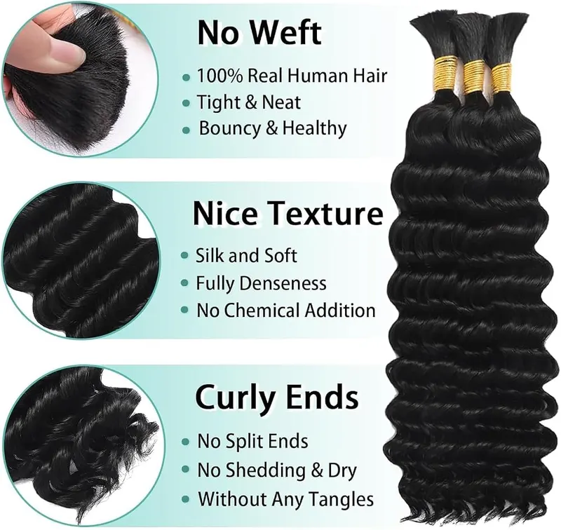 FAKOT Human Braiding Hair – 100% Premium Brazilian Virgin Human Hair