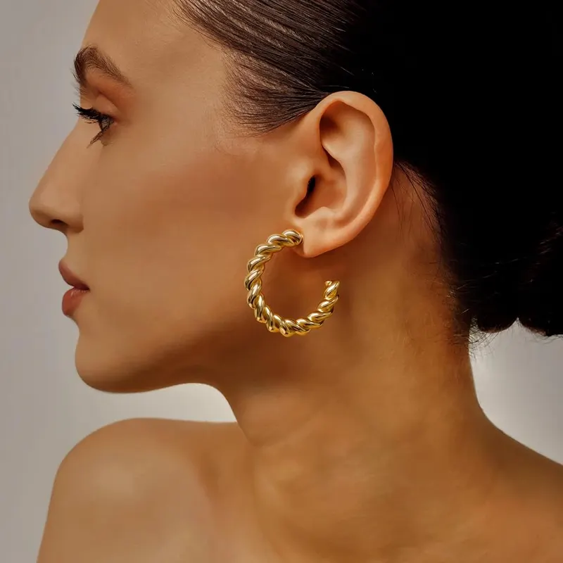 FANDY 12 Pairs Chunky Gold Hoop Earrings – Please Note