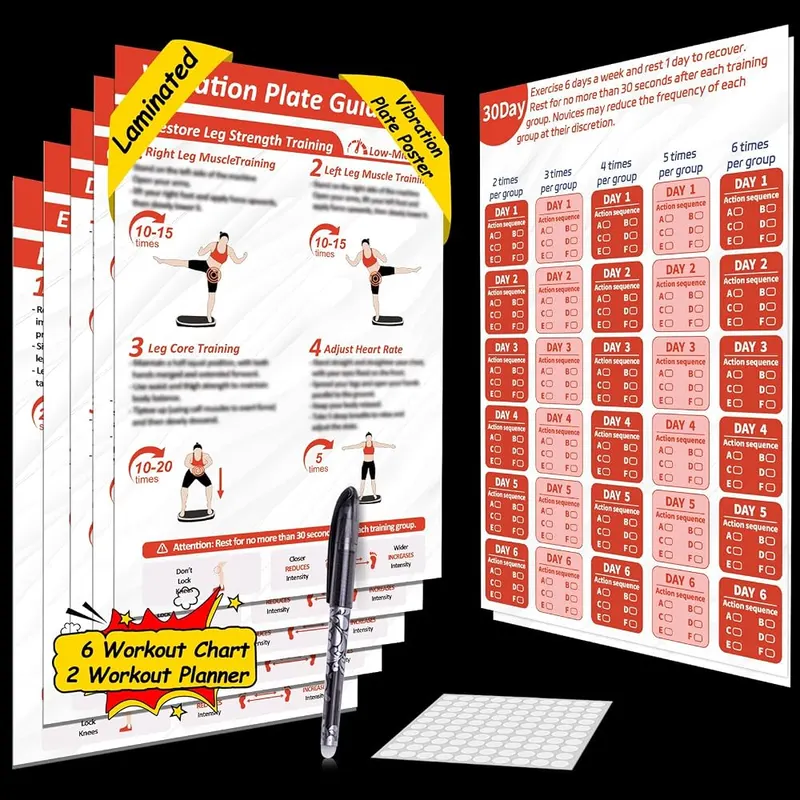 FANPARE Vibration Plate Exercise Machine Poster in white-red