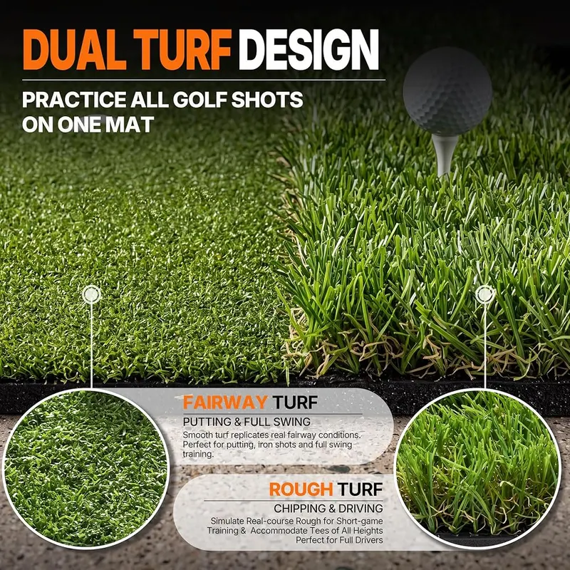 Fanshaw Premium Dual Golf Practice Mat – Built-in slot for your phone