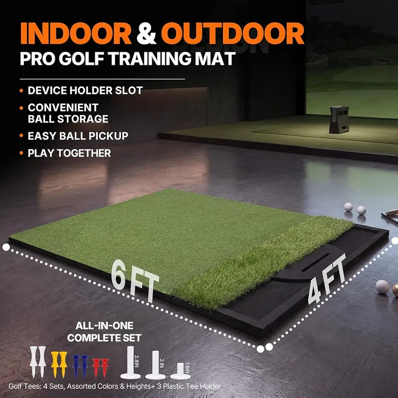 Fanshaw Premium Dual Golf Practice Mat – Multi-turf real feel design