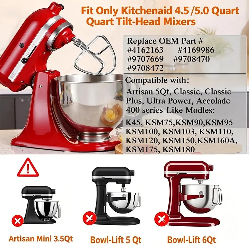 FavorKit Stainless Steel Flat Beater – 𝐌𝐮𝐥𝐭-𝐮𝐬𝐞