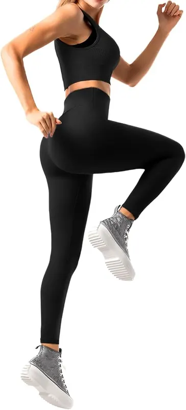 Fawarior High Waisted Leggings 4-Way Grey – 68 color and size options