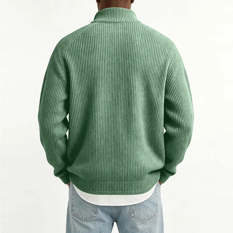 faweinjia Men’s Corduroy Shirt Mockneck Quarter Zip A011- Mint Green 4X-Large – product photo 8 of 8