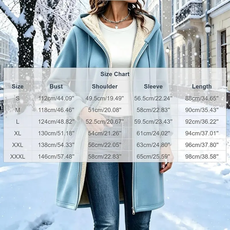 Fazrine Sherpa Jackets Light Blue Medium – Full zip closure with hood