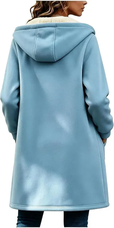 Fazrine Sherpa Jackets Light Blue Medium – Handy front pocket details