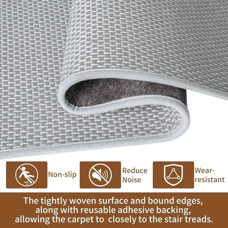 feihead Carpet Stairs Runner – 30"x 30"Grey 1-pack