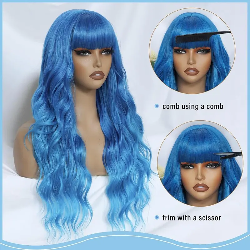 FEIVOSILAN Ombre Blue Wig – For Many Occasions