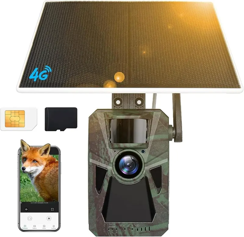 FKPCAM Solar 4G Cellular Trail Camera –4K in Black