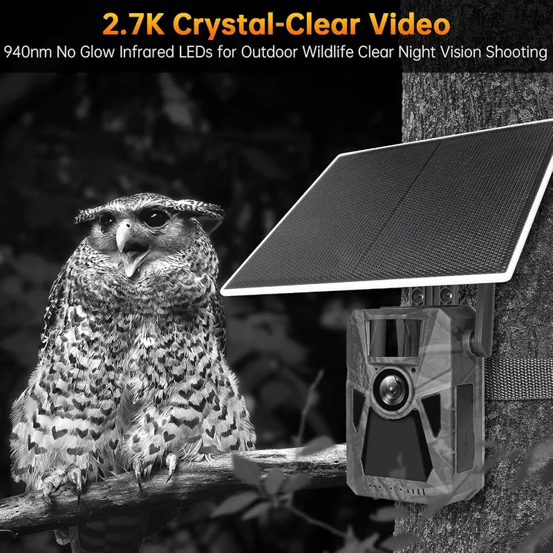 FKPCAM Solar 4G Cellular Trail Camera –4K – Charges by solar power