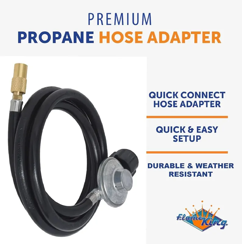 Flame King 6-FT Propane Adapter Hose & Regulator – Compatible with Flame King and Blackstone Griddle