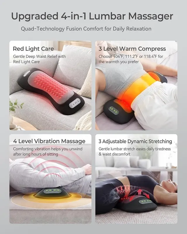 FliKEZE Upgraded 4-in-1 Back Massager – Cordless design with rechargeable battery