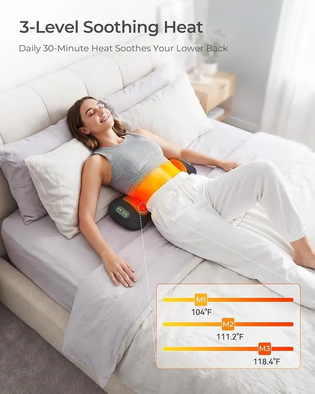 FliKEZE Upgraded 4-in-1 Back Massager – Dynamic airbag lumbar traction support