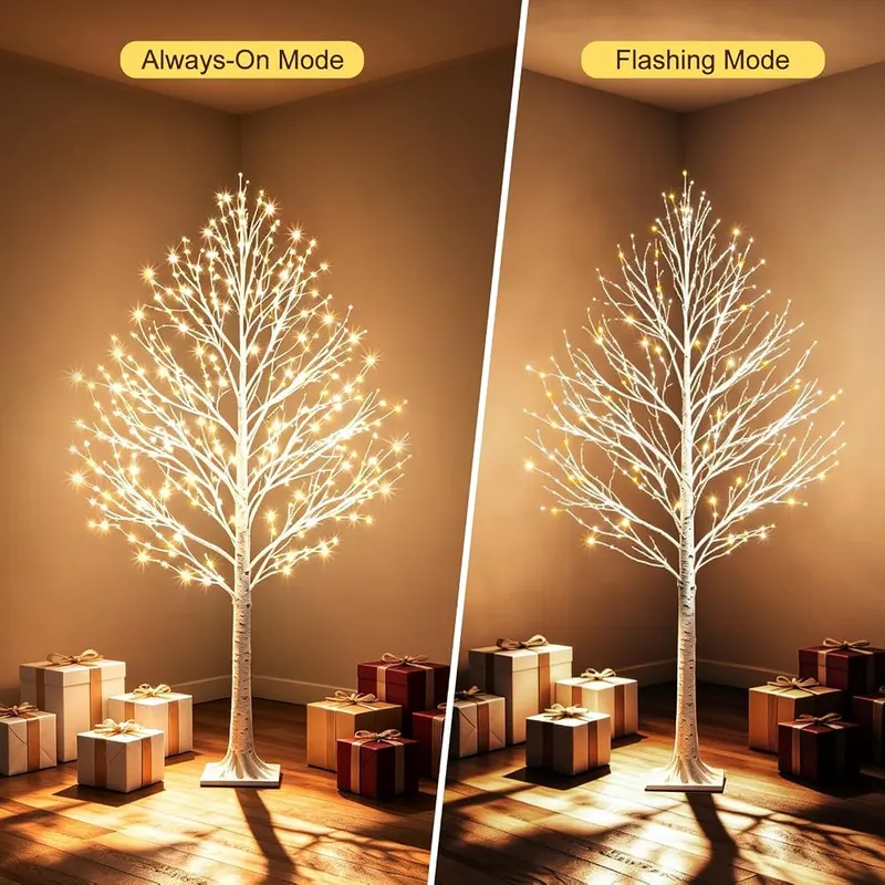 FLVOECN 7FT Lighted Birch Tree 1000 LED – Built in timer and dimmer
