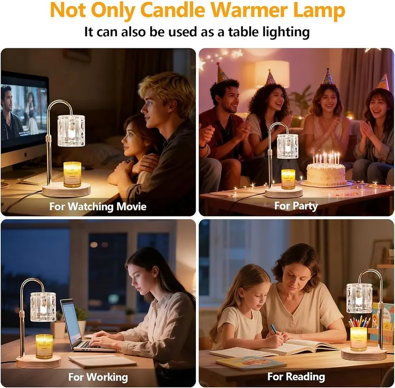 Flyzenvibe Candle Warmer Lamp – White gradient-square style