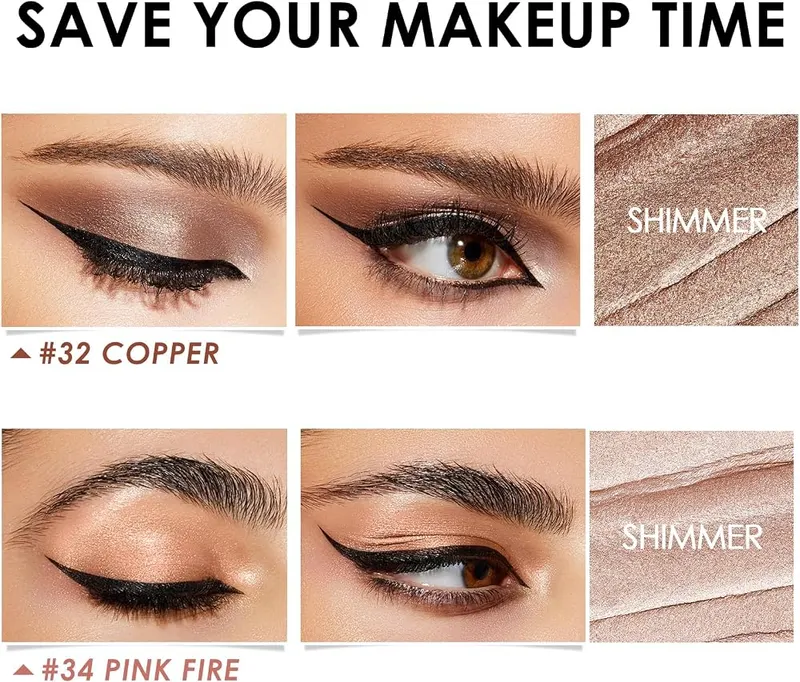 FOCALLURE 2Pcs Cream Eyeshadow Sticks – Shimmer high-pigment finish