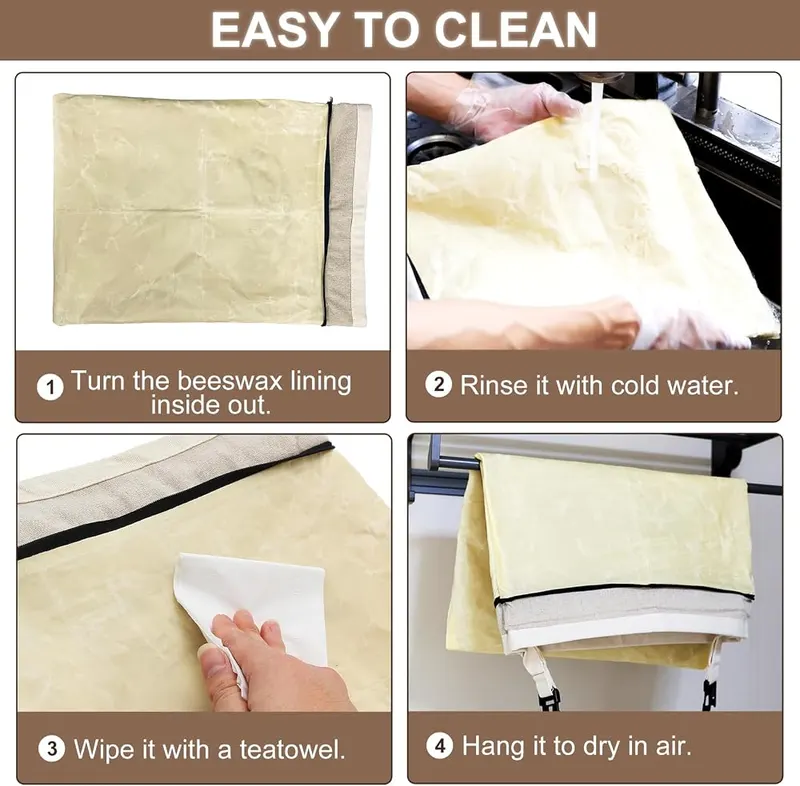 FONDFRAMORY Beeswax Bread Bags – Washable and reusable storage design
