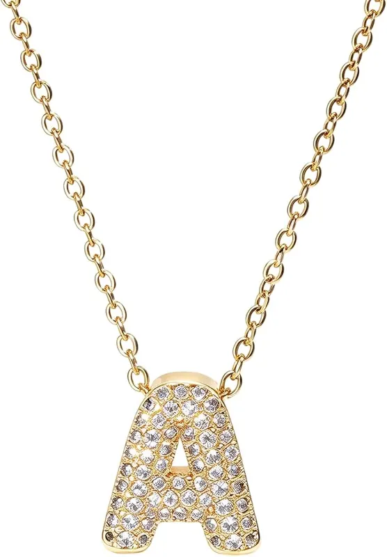 foyjoey Gold Tiny Initial Necklace