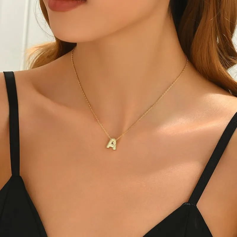 foyjoey Gold Tiny Initial Necklace – Personalized Touch