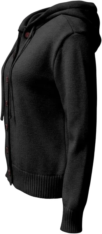 Franterd Hooded Cardigan – Classic v neck and long sleeves